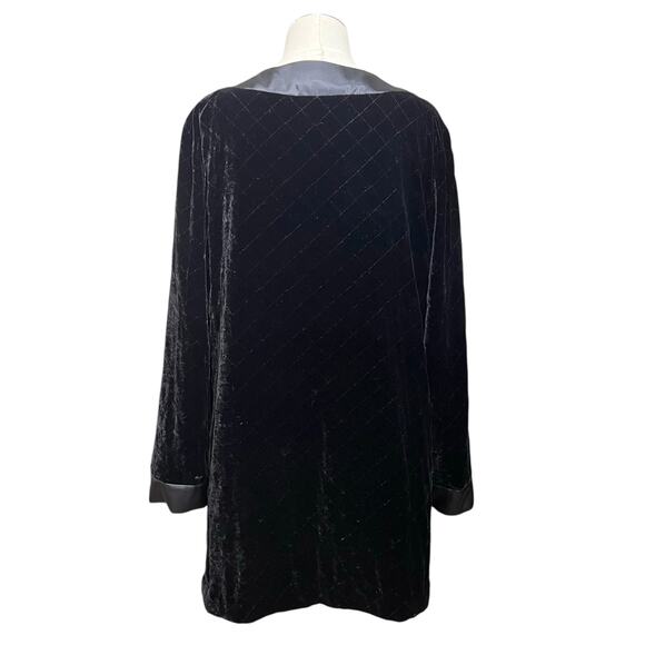 Soft Surroundings Womens Silk Blend Quilted Velvet Dark Romantic Jacket Sz L - Picture 6 of 11